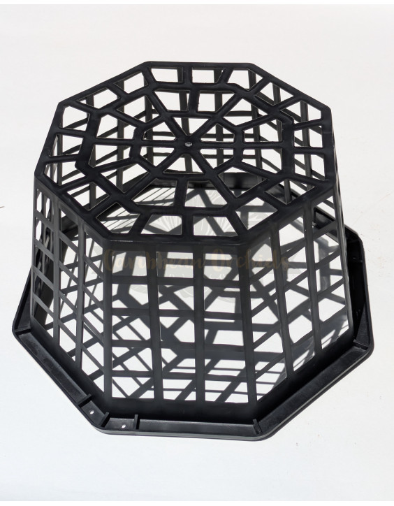 Black Plastic Octagonal Orchids Basket